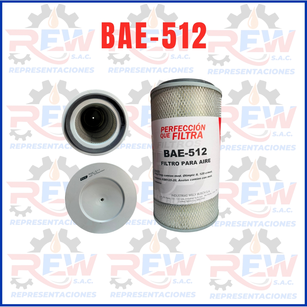 FILTROS WILLY BUSH WEB (57) BAE-512 FILTRO DE AIRE